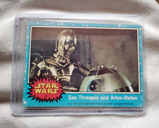 Topps 1977 Star Wars Base Set Card #2 See-Threepio & Artoo-Detoo C-3PO R2-D2 picture