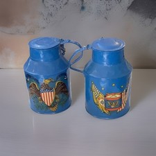 2 Federal American Decor Hand-Painted Milk/Cream Dairy Farm Pitcher Antique ￼￼￼ picture