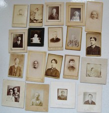 LOT OF 30 SMALL ANTIQUE MOUNTED PHOTOS VARIOUS SUBJECT MATTER picture