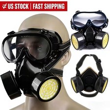 Gas Mask Respirator with Goggles Activated Carbon for Painting Safety USA Stock picture