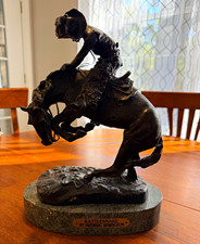 Frederic Remington Rattlesnake Western Horse & Rider Bronze Statue 13