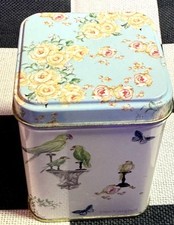 🔥Vtg Nina Campbell Botanical Tin Flowers Butterflies Birds Roses Perroquet picture