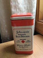 Vintage Johnson's Antiseptic Baby Powder 100th Anniversary Tin 5.5