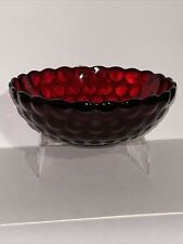 Vintage  ANCHOR HOCKING ROYAL RUBY RED Bubble Pattern 8” Serving Bowl mint picture