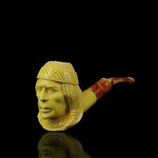 Indian Chief Pipe By Erdogan Ege Block Meerschaum Handmade NEW Custom Case#325 picture