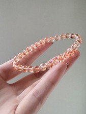 AAA+ Natural Glassy Transparent Sparkly Orange Sunstone Bracelet picture