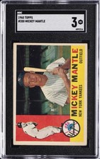 1960 TOPPS #350 MICKEY MANTLE SGC 3 picture