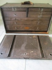 vtg dunlap tool box metal machinist tool box antique tool chest 9