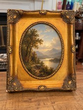 Vintage Ornate Gold Gilt Picture Frame 8x10 Oval Opening Victorian Style picture