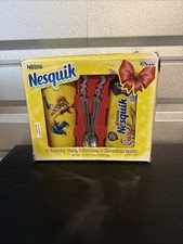 Nostalgic Nestle Quick Holiday Gift set 2 Tumblers 2 spoons and chocolate syrup picture