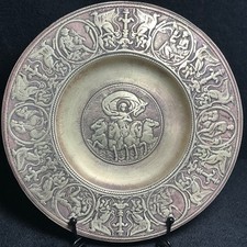 Vintage Art Deco Bronce Denmark Bronze Figural Relief Plate-Chariot/Horses picture
