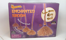 Musical Enchanted Witches Broom 4’ Animated Halloween Moves Eerie Music Laughter picture