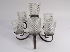 Vintage Counterpoint San Fran Hammered Copper Candle Holder Hobnail Glass E26 picture