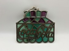 1970s Vintage CounterPoint Coca-Cola Stained Glass Cast Iron Trivet/Suncatcher picture