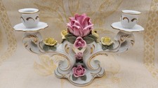 Vintage Sandizell German (Dresden) Rose Double Candelabra picture