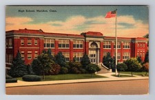 Meriden CT-Connecticut, High School, Antique Vintage Souvenir Postcard picture