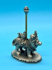 1984 Hudson Fine Pewter Lion Carousel w/ Mice, Raccoon, Bird, Turtle – EUC picture