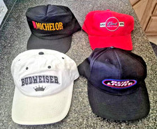 4 VINTAGE BUDWEISER & MICHELOB AJUSTABLE HATS - NEVER WORN picture