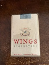 VTG 1940s WWII Era Wings Soft Pack Display Collector Tobaccania 2c Stamp Affixed picture