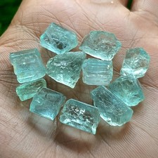 70 Ct Natural Nigerian Green Beryl Rough Lot | Aquamarine Beryl Crystal Specimen picture