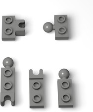 105 Piece Ball Joint Plate Building Blocks Bulk 5 Sizes Dark Gray Replacement picture