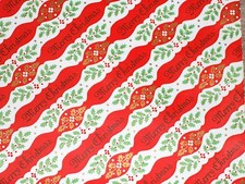 VTG MERRY CHRISTMAS 1950 ATOMIC AGE STORE WRAPPING PAPER 2 YARDS MCM HOLLY picture