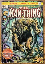 MAN-THING 1 STEVE GERBER STORY 2ND APP OF HOWARD THE DUCK MARVEL 1974 VINTAGE picture