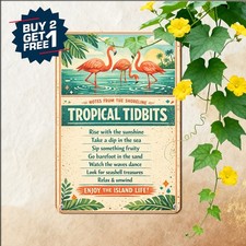 Advice From A Flamingo Tropical Beach Paradise Wisdom Metal Sign 8x12 picture
