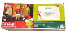 The Grinch 4 FT Life Size Animated Character Dances Sings Santa Suit Christmas picture