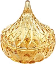 Godinger Hershey's Kiss Candy Dish - Gold,  (Lead-Free Crystal) - NIB 2 Sets picture