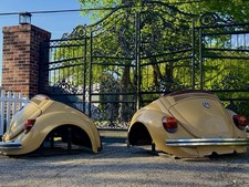 Vintage Volkswagen VW Beetle Bug Car Tufted Leather Sofas restaurant Movie picture