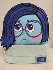 Inside Out Pixar SADNESS Emotion Blue Backpack Loungefly New Without Tags picture
