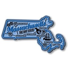 Massachusetts the Bay State Premium Map Fridge Magnet picture