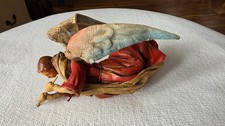 Vintage Italian Cartapesta( Papier Mache) Flying Angel Ornament Playing Flute picture