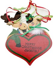 Kurt Adler Merry Christmoose Sweetie Moose Christmas Holiday Ornament Vtg 1987 picture