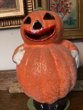 Vintage HTF Radko / Schaller  Mache Halloween Pumpkin Man Germany 1995 picture