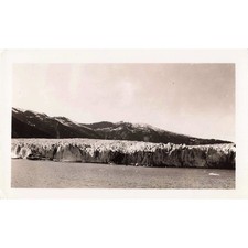 Vtg B&W Glacier Photo Alaska Mountain Landscape A18 Stamp Snapshot picture