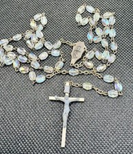 Vintage Rosaries Aurora Borealis Crystal Rosary Beads Italy Catholic Prayer Oval picture