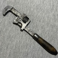 Vintage Walworth Stilson Pipe Wrench Wood Handle - Small picture