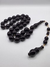 MISBAHA Mesk Sandalos 33 BEADS, 15×13mm مسباح مسبحة سندلس مسكي اسود شفاف picture