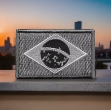 Urban Black Dark Gray Brazilian Brasil Brazil Flag Patch Fits For VELCRO® BRAND picture