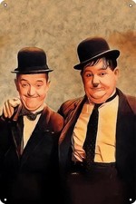 Vintage Laurel And Hardy Tin Metal Signs Home Décor Wall Art 8x12 picture