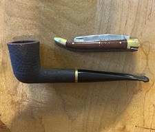 Forge De Laguiole Briar Wood KNIFE France and Rusticated Dublin Briar Pipe LOT picture