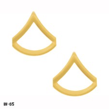 PAIR Private First Class PFC Rank ~ Chevron Pins ~ Gold Tone ~ Gemsco USA ~ NEW picture