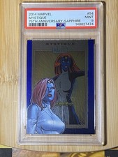2014 Rittenhouse Marvel 75th Anniversary Sapphire Mystique#54  PSA 9 POP 1 -RARE picture