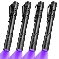 Honoson 4 Pieces UV Black Light Flashlight Mini Blacklight 5.2 inches, picture
