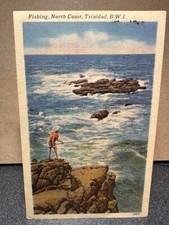 Fishing, North Coast, Trinidad, B.W.I. 1930 USA Collectible Posted Postcard picture