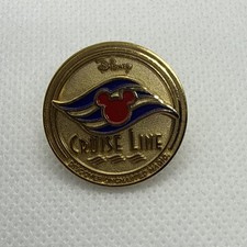 Vintage 1999 2000 Disney Cruise Line Discover Uncharted Magic Wave Logo Pin picture