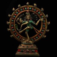 Chinese Tibetan Buddhism Old copper handmade Gemstone Tara Buddha picture
