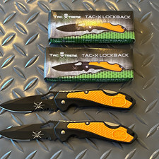 2 Tac Xtreme TAC-X TX-089N Lockback Folding Pocketknife  Black/Orange picture